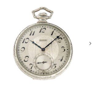 Vintage Elgin Pocket Watch Gold Filled Hunter Case Diamond Detail Ornate Antique